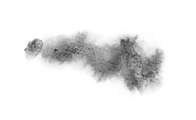 watercolor black and gray, grey texture splash isolated on white background, for text, banner, card, invitation, design for tag and label, logo, brand © wrongorright