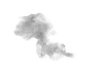 watercolor black and gray, grey texture splash isolated on white background, for text, banner, card, invitation, design for tag and label, logo, brand © wrongorright