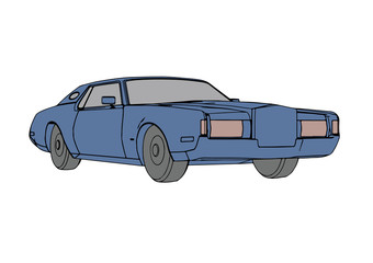retro car blue vector