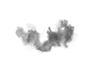 watercolor black and gray, grey texture splash isolated on white background, for text, banner, card, invitation, design for tag and label, logo, brand © wrongorright