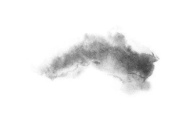 watercolor black and gray, grey texture splash isolated on white background, for text, banner, card, invitation, design for tag and label, logo, brand © wrongorright