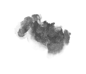 watercolor black and gray, grey texture splash isolated on white background, for text, banner, card, invitation, design for tag and label, logo, brand © wrongorright