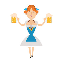 Bavarian woman oktoberfest cartoon