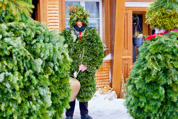 Silvesterchlausen Celebrating New Year in the Canton of Appenzell Ausserrhoden, Urnasch, Switzerland