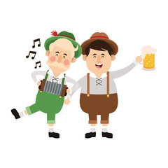Bavarian men oktoberfest cartoons