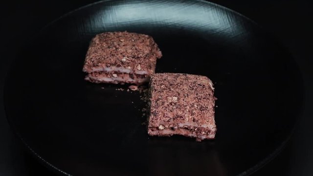 Korean foods rice cake rotating