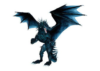 Fototapeta premium 3D Rendering Fairy Tale Dragon na białym tle