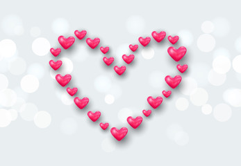 Valentine's day background with red hearts