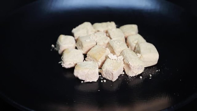 Korean foods rice cake rotating