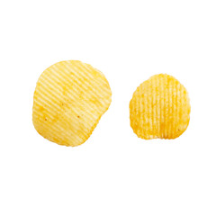 Potato chip isolate on white background.