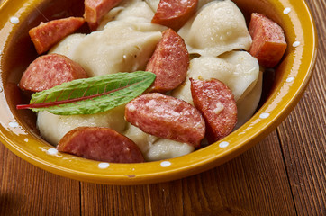 Crockpot Pierogi Casserole with Kielbasa