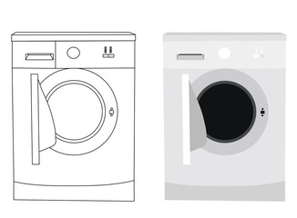 white background, washing machine