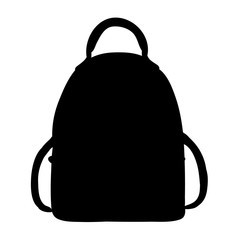 white background silhouette backpack