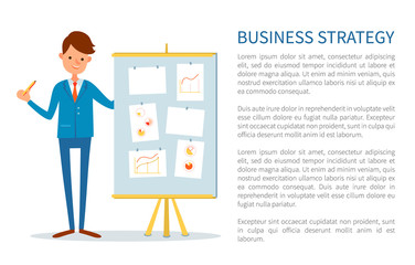 Business Strategy Poster, Businessman at Seminar
