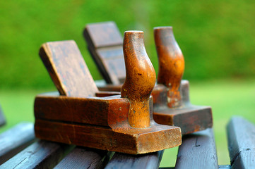 two beautiful old wooden planes