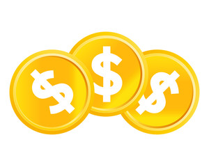 お金　コイン　ゴールド　＄　ドル