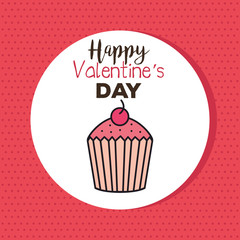 valentines day card with cupcake