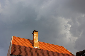 rooftop with chimney