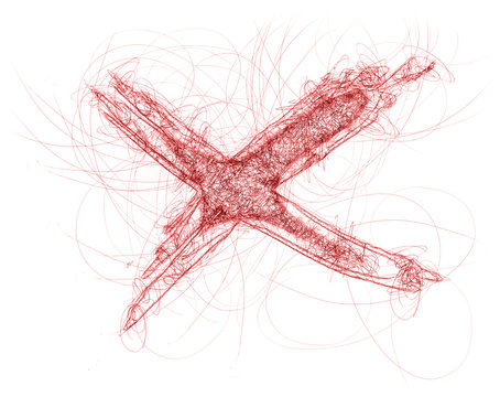 red cross ballpoint pen doodle