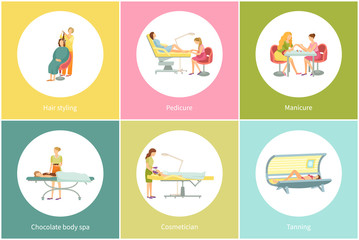 Tanning Procedure in Spa Salon Tan Gaining Vector