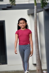 Young Asian Girl Child Walking