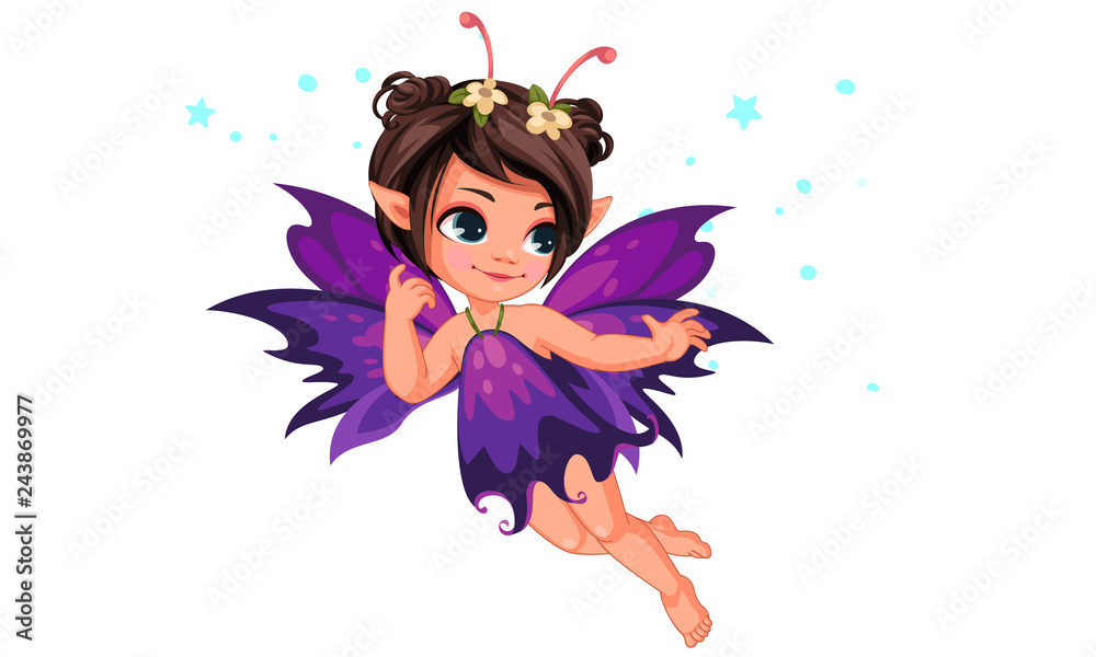 Wall mural beautiful little flower fairy flying