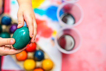 Coloring Easter eggs