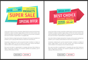 Special offer banners set, vector design icons