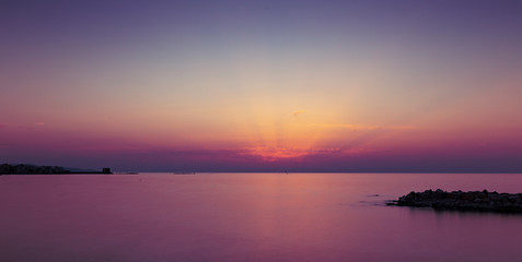 Fototapeta premium Sicilia,Tramonto sul mare di Trapani