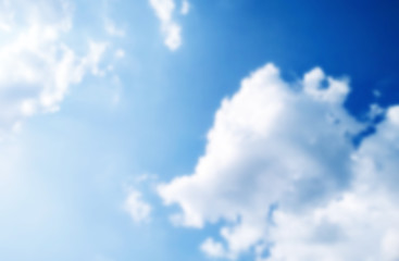 blue sky with cloud, blurred background,layout for the designer