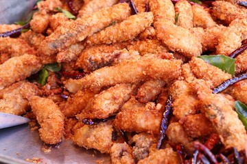 Fried fish at street food