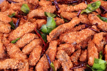 Fried fish at street food