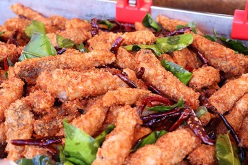 Fried fish at street food