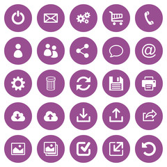 Set of 25 flat web icons