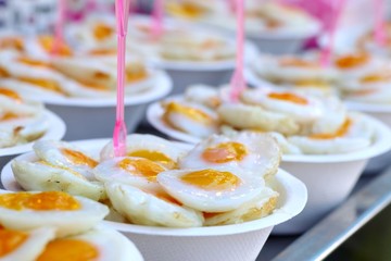 Quail eggs at street food