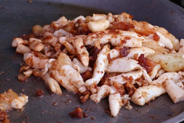 Fried squid at street food
