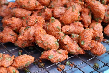 Fried fish cake at street food