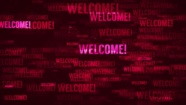 4k Welcome Message Background Loop/ Animation of welcome message word background seamless looping