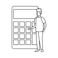 calculator math with business person