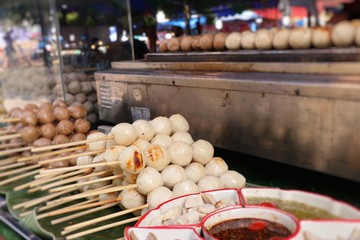 Grilled meatballs at street food