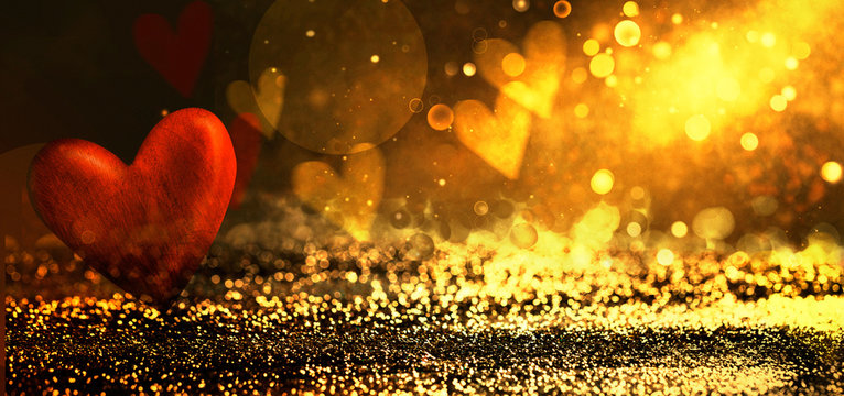 Bokeh shiny abstract background . Valentines background