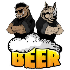 Beer for real men poster on a isolated white background.