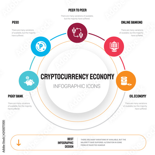 Abstract Infographics Of Cryptocurrency Economy Template Piggy