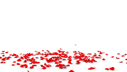Fototapeta premium Wiele płatków róż spada na podłogę