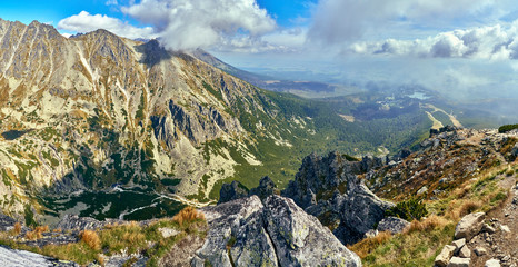 Beautiful panoramic view of the High Tatras mountains in the early autumn, Slovakia. © udmurd