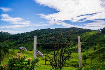 fence and mountains