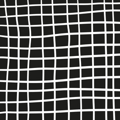 Black and white pattern, grid background. Simple design