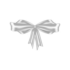 white Bow Isolated white on Background. Vector