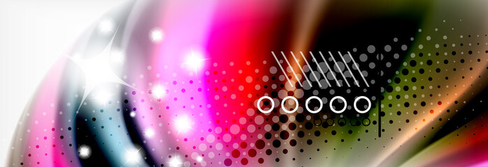 Fluid liquid colors abstract background, colorful geometric background - fluid shapes composition