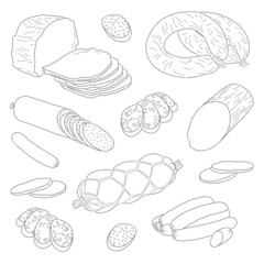 a set of sausage types